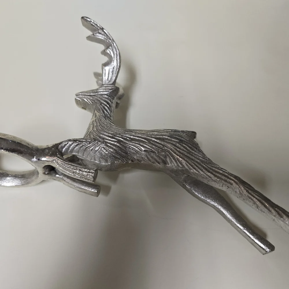 Vintage Stag Silver Plated Deer Candle Holder Rustic Cabin Centerpiece Reindeer